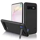 Gladgogo Battery Case for Galaxy S10, [6000mAh] Rechargeable Charging Case with Kickstand & USB, Portable Backup Charger Case for Samsung Galaxy S10 (6.1 inch)- Black