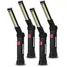 Lmaytech Gifts for Men 4Pack LED Flashlight, Rechargeable Work Lights with Magnetic Base Hook 360°Rotate and 5 Modes Bright LED Flashlight Inspection Light for Car Repair, Grill and Outdoor Use