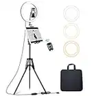 Elitehood 12’’ Ring Light with Tripod Stand (72’’ Tall) & iPad/Phone Holder, Dimmable Selfie Circle LED Lights Ringlight for Video Recording, Conference, Makeup, Laptop, Computer, Webcam, YouTube