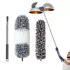 Microfiber Duster for Cleaning, LIGHTIMETUNNEL Extendable Duster Collector up to 100 inches with Bendable fiber head, Feather Duster Used for High Ceiling, Ceiling Fan, Blinds, Cobwebs, Furniture,Cars