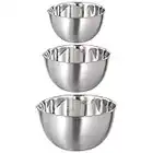 FAB4HOME Mixing Bowls 3 Pieces Stainless Steel Mixing Bowl Set | Mixing Bowl with Spout & Measuring Marking | Nesting Metal Bowl for Baking Cooking Food Preparing 1.5L/ 3L/ 5L Dishwasher Safe