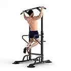 DlandHome Power Tower Groß verstellbar multifunktionale Kraftstation Fitness Krafttraining Dip-Stationen Klimmzugstange, Kraftturm, für Zuhause mit Klimmzugstange, Liegestützgriffe Höhe 155~230 CM