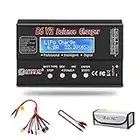 HTRC LiPo Battery Charger RC Car Balance Charger, 1S-6S Digital Discharger Battery Pack Charger 80W 6A for Li-ion Life NiCd NiMH LiHV PB Smart Battery,Deans Connectors + Power Supply