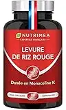 LEVURE DE RIZ ROUGE - Dosée en Monacoline K - 175 mg - Enrichie en Coenzyme Q10, Statines Naturelles - 90 Gélules Végétales Gastro-Résistantes - Nutrimea - Fabrication Française