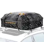 AUPERTO Waterproof Car Top Carrier- Roof Cargo Bag Box Easy to Install Soft Rooftop Luggage Carriers with Wide Straps, Best for Traveling, Cars, Vans, SUVs