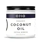 Ojio Ultra Pure UNREFINED Organic Extra Virgin Coconut Oil - Cold Pressed, Gluten-Free, Keto & Paleo Friendly - Organic Pure Coconut Oil For Skin & Hair Care, Cooking, Baking and More - 16 Oz (Pack of 1)