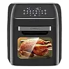 LLIVEKIT 12L Large Air Fryer Oven, 1800W Family Size Digital Air Fryer with Rotisserie, Dehydrator, 12 Presets, 90 Minutes Timer, Preheat & Reheat Oil Less for Fry Roast Bake Grill (21 Recipes)