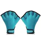 TAGVO Gants de Natation Gants Aquatiques Résistant à l'eau Gants Néoprène Palmés Gants d'entraînement pour Homme Femme Adulte Fitness Nage Surf Bain Gants Piscine Aqua Gants Noir