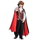 Vampire Costume for Boys Scary Halloween Party, Vampire Teeth Cosmetic Kit Included