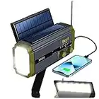 Qoosea Radio Solare Radio Portatile di Emergenza 5000 mAh Batteria Ricaricabile Manovella FM/AM/NOAA Radio Meteo SOS Integrata Allarme LED Torcia Lampada da Lettura (Grigio)