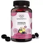 wowtamins IMMUN Essentials - Vitamin C, D3, Zink, Echinacea, Holunder, Ingwer & mehr als leckere Fruchtgummis (120 Stück) für Erwachsene und Kinder