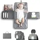 JanYoo Baby Portable Changing Pad with Wipes Pocket for Diaper Bag Wipeable Waterproof Newborn Travel Mat Shower Gifts