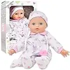 12 Inch Soft Body Baby Doll in Gift Box, Baby Doll with Pacifier and Floral Pink Clothes