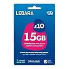 Lebara UK Pay As You Go SIM Card - 15GB Data, Unlimited UK Minutes & Texts, 100 International minutes for £10