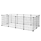 lionto Parc Ouvert en Métal enclos Petits Animaux Parc Petits Animaux Cage Extensible 143 X 73 X 76 cm