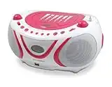 Metronic 477109 - Radio Am/FM, Lector Reproductor portátil CD, CD-R, CD-RW, CD-MP3, USB MP3, función ID3, 2x1W, Toma Auricular, Rosa