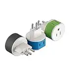 OREI Switzerland Power Plug Adapter with 2 USA Inputs - Travel 3 Pack - Type J (US-11A) Safe Grounded Use with Cell Phones, Laptop, Camera Chargers, CPAP, and More