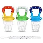 Baby Fruit Feeder JUYOO Weaning Dummies Set Include 3 Pcs Food Feeder Pacifiers with Pacifier Clips Teething Dummy for Babies Infant Toddlers