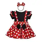 Lito Angels Minnie Mouse Kleid Kostüm Verkleidung mit Stirnband für Baby Mädchen Größe 6-12 Monate 80