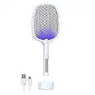 B.ALL Bug Zapper Racket, 2 in 1 Rechargeable Electric Fly Swatter, Mosquito Swatter for Indoor and Outdoor,1800mAh with Charging Base, Home Night Lamp, 3000 Volt Mosquito Zapper, Indoor Mosquito Killer & Insect Killer Against Flies