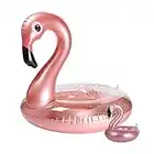 2Pack Inflatable Flamingo Pool Float Flamingo Drink Holder Set Elegant Vinyl Swimming Floaty Pool Toy with Glitters Outdoor Water Lounge Inflatable Raft with Floating Coasters for Kids