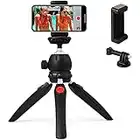 Polarduck Mini Treppiede Smartphone, Treppiede Fotocamera, Treppiedi Cellulare per iPhone/Samsung, Testa a sfera di rotazione a 360° & Gambe Estensibili con Supporto per Telefono Universale e GoPro