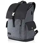 KROSER Laptop Rucksack 17,3 Zoll Sicherer Rucksack Schultasche Tagesrucksack Wasserabweisend Große Laptop Gepäck Tablet mit USB-Ladeanschluss für College/Reisen/Frauen/Männer-Schwarzgrau MEHRWEG