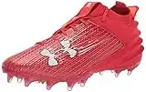 Under Armour Men's Blur Smoke 2.0 Molded Cleat Football Shoe, (600) Red/Red/White, 9.5