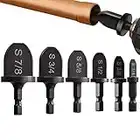 Taigoehua Professional Manual Copper Pipe Swaging Tool Drill Bit,6Pcs Hexagon Handle Pipe Expander Drill Bit （1/4''， 3/8''，1/2''， 5/8''，3/4''，7/8''）