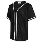 Pullonsy Blanko-Baseballtrikot für Herren und Damen, volle Knopfleiste, kurze Ärmel, Hip-Hop-Sport-Uniformen, Weiß gestreiftes schwarzes Jersey, Klein