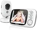 TakTark Baby Monitor, Baby Monitor Audio e Video 3.2'' Videocamera con Sensore di Temperatura e VOX Bambini con Monitor Visione Notturna a Infrarossi Supporta interfono