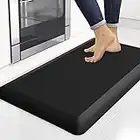 4/5 Inch Thick Mat Anti Fatigue Rugs Kitchen Decor Non-Slip, Stain Resistant, Waterproof Desk Mat for Office, Workshop, Black, 17'' x 28''