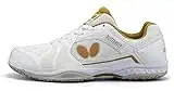 Butterfly Unisex-Adult Athletic Table Tennis Shoes White-Gold