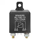 Heavy Duty Car Starter Relay, Akozon WM686 Relay 100A Normal Open Car Starter Relay for Remote Control Battery ON/OFF RL/180 DC 12V