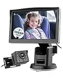 Antook Baby Car Camera 1080P, Baby Mirror for Car Back Seat with 5 Inch HD Monitor, Rear Facing Infant Camera Clear Night Vision, Newborns Travel Safety Kit