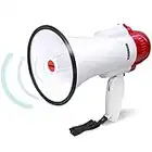 Croove Megaphone Bullhorn | Bull Horn Loud Speaker with Siren for Kids and Adults | 30 Watt Lightweight Mega Phone | 800 Yard Range Megaphone with Siren & Cheering
