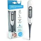 iProven Oral Thermometer, Measures in 10 Seconds with Flexible tip and Fever Alarm, Digital Medical Thermometer for Adults, Kids and Toddlers - DTR-1221A