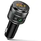 IMDEN Bluetooth 5.0 FM Transmitter for Car, 3.0 Wireless Bluetooth FM Radio Adapter Music Player FM Transmitter/Car Kit with Hands-Free Calling and 2 USB Ports Charger Support USB Drive