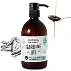 Huile de Sardine Atlantique pour Chiens et Chats – 500ml - Riche en Oméga 3, 6 et Vitamines pour Le Soin du Pelage - Propriétés Anti-inflammatoires - 100% Naturel - Wolf Belly Sardine Oil