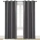 NICETOWN Gray Curtain Blackout Drape Panel 3 Pass Microfiber Noise Reducing Thermal Insulated Window Drapery with Grommet (Single Panel, 42 x 84 inch, Grey)