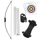 Dostyle Youth Archery Recurve Bow and Arrow Set Junior Outdoor Training (4Arrows,5Target Faces)