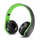 ZAPIG Cuffie per bambini senza fili con microfono, Cuffie senza fili Bluetooth per bambini, Cuffie per bambini over-ear stereo bluetooth pieghevoli (green)