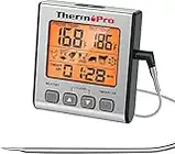 ThermoPro TP16S Digital Meat Thermometer Accurate Candy Thermometer Smoker Cooking Food BBQ Thermometer for Grilling with Smart Cooking Timer Mode and Backlight