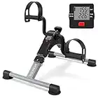 Pedal Exerciser Desk Exercise Bike Leg and Arm Recovery Bike with LCD Monitor Foldable and Porable (Black/Gray)