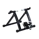 HOMCOM Deluxe Indoor Bicycle Trainer Stand Fan Fly Wind Wheel with Foldable Turbo Trainer & Noise Reduction Suitable for Tyres 26"-28" & 700C Wheel Road Bike - Black