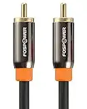 Digital Audio Coaxial Cable (1.8M/6FT), FosPower [24K Gold Plated] Single Coaxial Phono Cable for S/PDIF Digital Audio, Composite Video Cable, Home Theater, HDTV, Subwoofer, Hi-Fi Systems