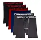 AND1 Assorted 9" Inseam 6 Pack ProPlatinum Performance Boxer Briefs - Large