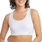 Champion, Infinity Racerback, Moderate Support, Seamless Sports Bra for Women, White, Large