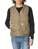 Carhartt Men's Relaxed Fit Washed Duck Sherpa-Lined Vest, Driftwood, X-Large