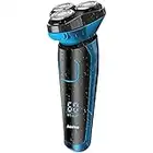 Rasoir Electrique Homme Rechargeable Etanche Wet&Dry Rasoir Electrique 3D Têtes Rotatives Tondeuse Barbe avec Indicateur de Batterie, Serrure de Voyage